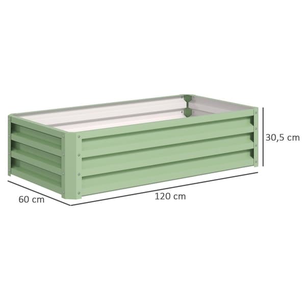 Høybed av stål, værbestandig plantebed, kald ramme, hagebed, blomsterkasse, rustsikker, plantekasse, plantepotte, 120 x 60 x 30,5 cm til hage, balkong