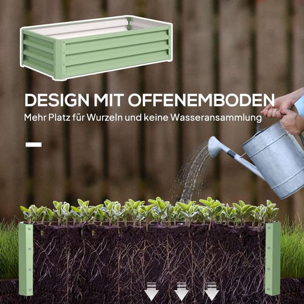Høybed av stål, værbestandig plantebed, kald ramme, hagebed, blomsterkasse, rustsikker, plantekasse, plantepotte, 120 x 60 x 30,5 cm til hage, balkong