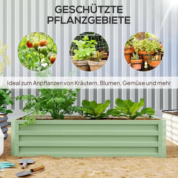 Høybed av stål, værbestandig plantebed, kald ramme, hagebed, blomsterkasse, rustsikker, plantekasse, plantepotte, 120 x 60 x 30,5 cm til hage, balkong