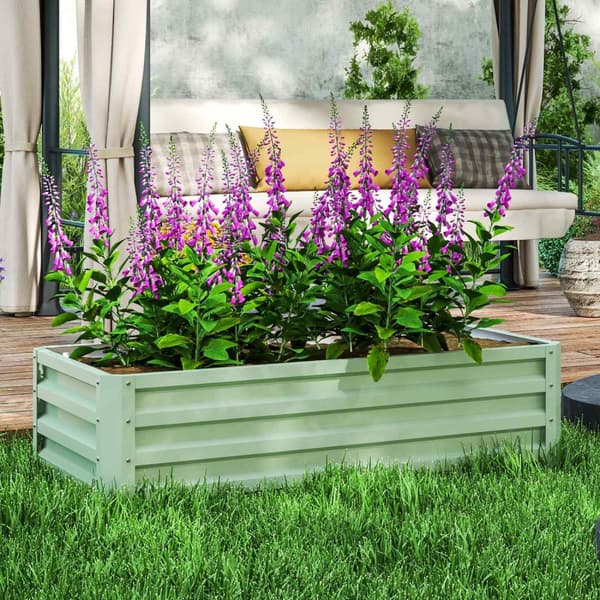 Høybed av stål, værbestandig plantebed, kald ramme, hagebed, blomsterkasse, rustsikker, plantekasse, plantepotte, 120 x 60 x 30,5 cm til hage, balkong