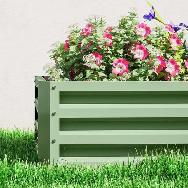 Høybed av stål, værbestandig plantebed, kald ramme, hagebed, blomsterkasse, rustsikker, plantekasse, plantepotte, 120 x 60 x 30,5 cm til hage, balkong