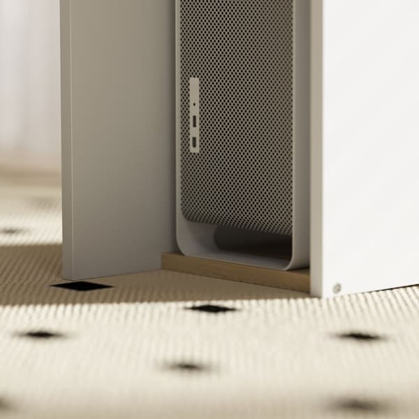Skrivebord 113 x 45 cm Databord Kontorbord med åpne hyller CPU-stativ Stålramme for hjemmekontor Soverom Eik |