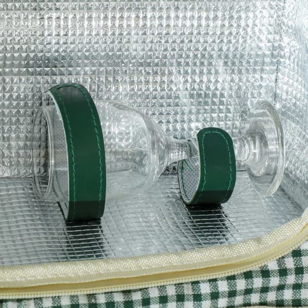 Pajupuusta valmistettu piknikkori, pikniklaukku 2 hengelle eristetyllä kylmäosastolla, ruokailuvälineet, pikniksetti, täydellinen setti retkeilyyn, ra