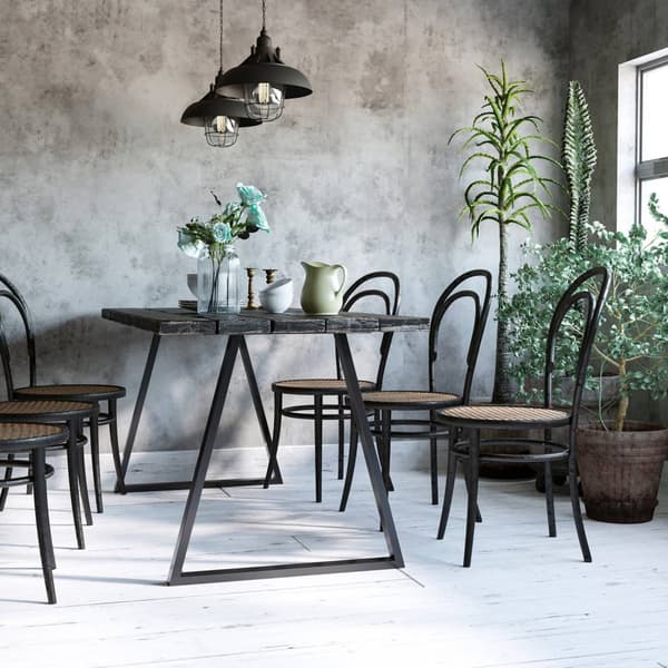 Pöytäjalat, 2 kpl pöytäjalkoja, kolmion muotoiset huonekalujalat terästä, 70 x 72 cm pöytärunko ruokapöydälle, teräs, musta |