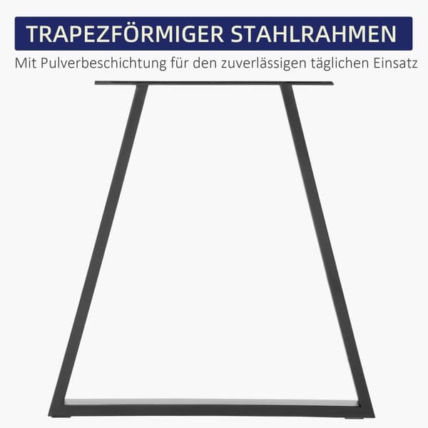 Pöytäjalat, 2 kpl pöytäjalkoja, kolmion muotoiset huonekalujalat terästä, 70 x 72 cm pöytärunko ruokapöydälle, teräs, musta |