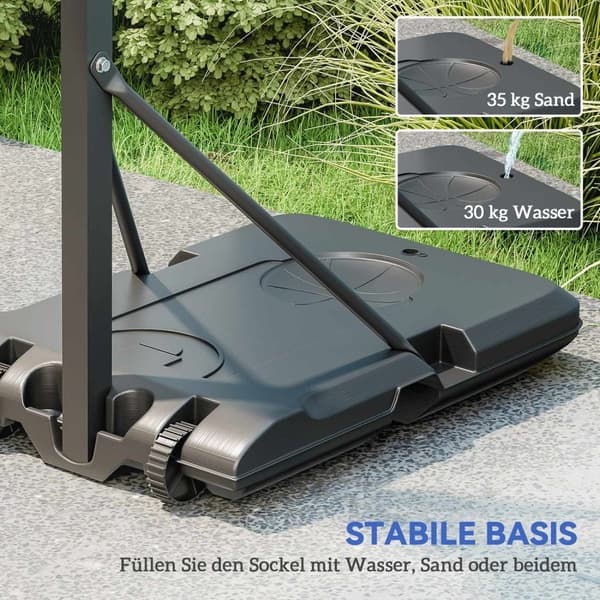 Basketball bøjle med stativ Rulle 146-236 cm Højdejusterbar basketball stativ med 71x45 cm bagvæg Bærbart bøjlesystem til teenagere Voksne Basketballs