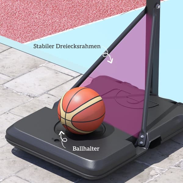 Basketball bøjle med stativ Rulle 146-236 cm Højdejusterbar basketball stativ med 71x45 cm bagvæg Bærbart bøjlesystem til teenagere Voksne Basketballs