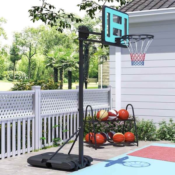 Basketball bøjle med stativ Rulle 146-236 cm Højdejusterbar basketball stativ med 71x45 cm bagvæg Bærbart bøjlesystem til teenagere Voksne Basketballs