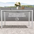 Miniatyrbild 8 av 10: Trädgårdsbord aluminium 120x70 cm väderbeständigt balkongbord med trälook, halkfritt buffébord campingbord för 4-6 personer uteplatsbord utematbord fö