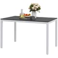 Miniatyrbild 1 av 10: Trädgårdsbord aluminium 120x70 cm väderbeständigt balkongbord med trälook, halkfritt buffébord campingbord för 4-6 personer uteplatsbord utematbord fö