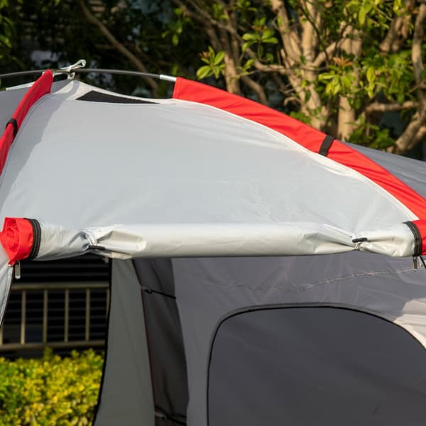 Campingtelt, tunneltelt for 6 personer med 2 soverom, stue, vestibyle, vindtett UV50+ familietelt med bæreveske, 2000mm vannavvisende for camping, hag
