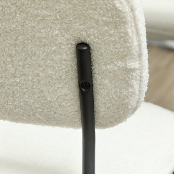 Spisestuestole Sæt med 4 køkkenstole med ryglæn Velvet Look Polstrede stole Stuestole med stålben til spisebord Hvid |