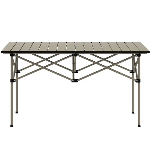 Campingbord sammenleggbart bord med sammenleggbar bordplate X-ramme hagebord laget av aluminium lettvekts 2 personers sidebord sammenleggbar bord for