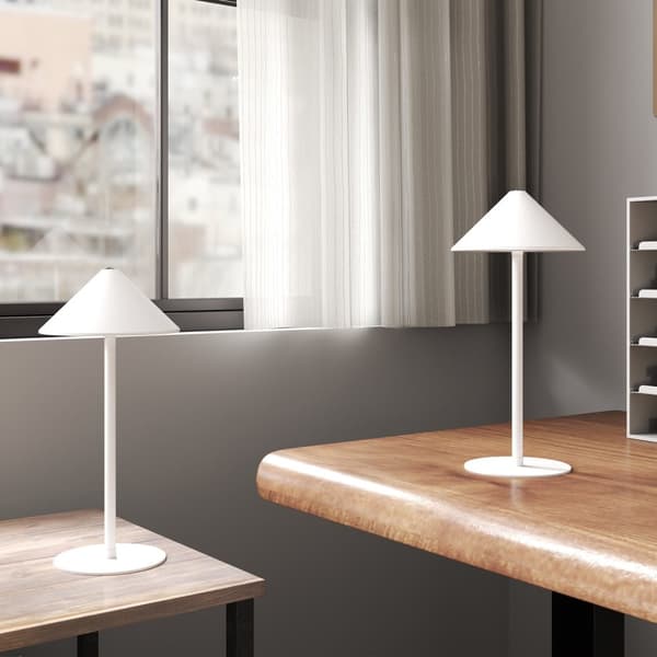Bordlampesæt med 2 bordlamper med 3 lysfarver, genopladelig USB A+C sengelampe med berøringskontakt til stuen, metal i soveværelset, hvid |