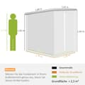Miniatyrbilde 4 av 10: Verktøyskur i metall 2,3m² 142x184x181cm Verktøyskur med fundament Pent Takvindu Låsbare dørhansker Værbestandig hageskur Utendørs hageskur for hageba