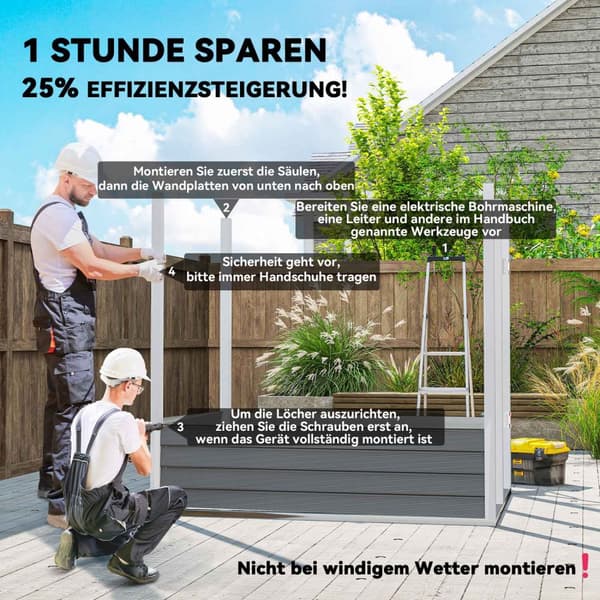 Verktøyskur i metall 2,3m² 142x184x181cm Verktøyskur med fundament Pent Takvindu Låsbare dørhansker Værbestandig hageskur Utendørs hageskur for hageba