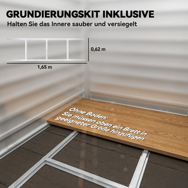 Verktøyskur i metall 2,3m² 142x184x181cm Verktøyskur med fundament Pent Takvindu Låsbare dørhansker Værbestandig hageskur Utendørs hageskur for hageba