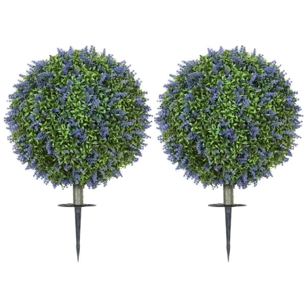 Sæt med 2 kunstige lavendel 60 cm kunstige planter med UV-beskyttelse Kunstig plante som ægte med jordindsats til soveværelse Stue Kontorhave Moderne