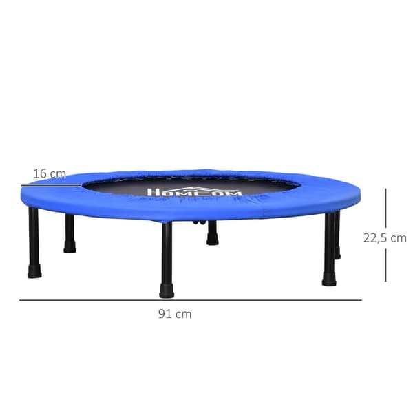 Fitness Trampoline Ø91 cm Mini Trampoline med sklisikre føtter Trampoline 100kg Bærende for voksne Trampolines for Indoor Outdoor Hopping |