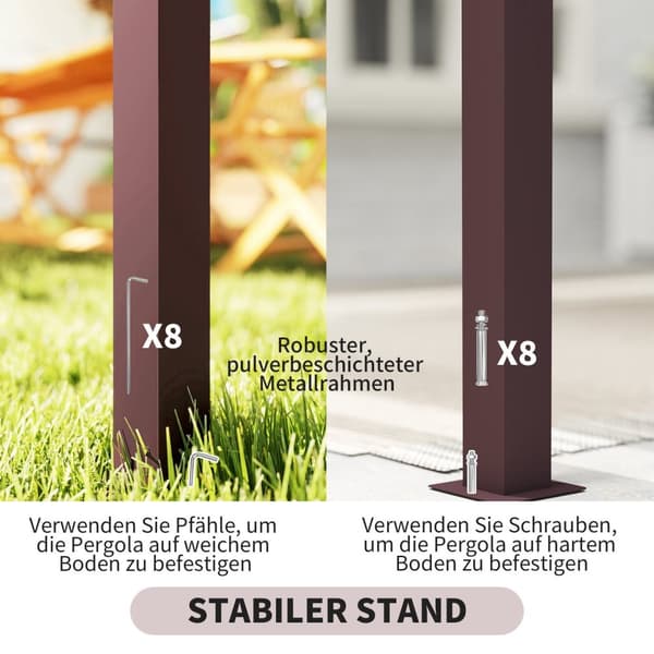Pergola Gazebo 3x2,5m UV 30+Stabil Vintertæt Solbeskyttelse med Justerbart Skydetag Privacy Skærmplanter Fritstående Havepavillon Patio Balkon til hav