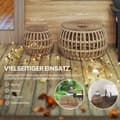 Miniatyrbilde 5 av 10: Sett med 2 sidebord polyrattan Ø66/42 cm rundt værbestandig hagebord med glassplate utendørs balkongbord salongbord hagemøbler til hage, balkong brun