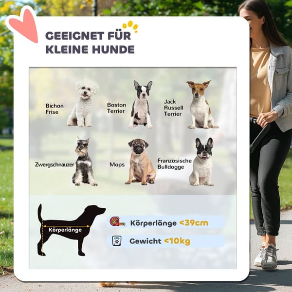 Hundeklapvogn jogger hundevogn foldbar til små hunde & katte op til 10 kg kattevogn med 3 store gummihjul, pude mesh vinduer opbevaringskurv kattevogn