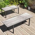 Pikkukuva 4 / 10: Puutarhapöytä jatkettava ruokapöytä 6-8 hengelle, 160/240 x 90cm alumiininen parvekepöytä puisella ilmeellä, säänkestävä patiopöytä, ulkobuffet puutar