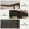 Pikkukuva 6 / 10: Puutarhapöytä jatkettava ruokapöytä 6-8 hengelle, 160/240 x 90cm alumiininen parvekepöytä puisella ilmeellä, säänkestävä patiopöytä, ulkobuffet puutar