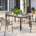 Pikkukuva 8 / 10: Puutarhapöytä jatkettava ruokapöytä 6-8 hengelle, 160/240 x 90cm alumiininen parvekepöytä puisella ilmeellä, säänkestävä patiopöytä, ulkobuffet puutar
