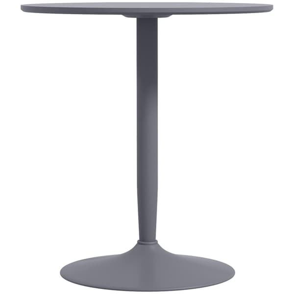 Matbord, runt köksbord, modernt matsalsbord för 2 personer, barbord med stålben, halkfritt fotstöd, för små rum, vardagsrum, Ø70 x 75 cm, grå |