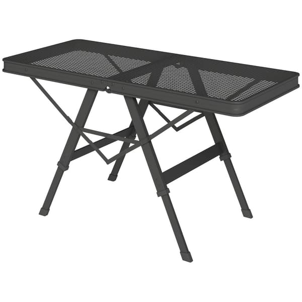 Campingbord, høydejusterbart, sammenleggbart bord med metallgitter, sammenleggbart hagebord laget av aluminium, lett, multifunksjonelt bord, sidebord