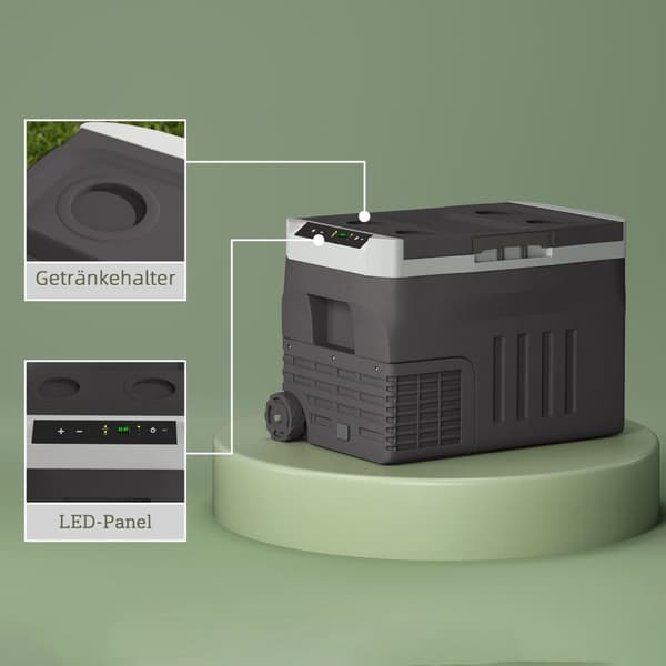 30 litran kompressorin kylmälaatikko sähköinen jäähdytyslaatikko LED ECO-tilaliitännällä viileäpitotoiminto pakastinrasia thermobox minijääkaappi 12/2