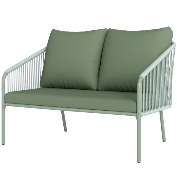Havesofa med hynder 2-personers Rattan Sofa Lounge Sofa Udendørs Balkon Sofa Rattan Sofa Have Lounge Polyrattan Havemøbler Balkonmøbler 112 x 72 x 76