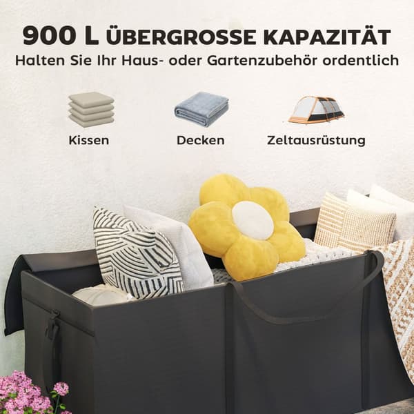 Oppbevaringspose hagepute, putepose, beskyttelsestrekk med bærehåndtak, glidelås, vanntett, UV-bestandig 600D Oxford, for puteputer, juletrær, 200 x 6