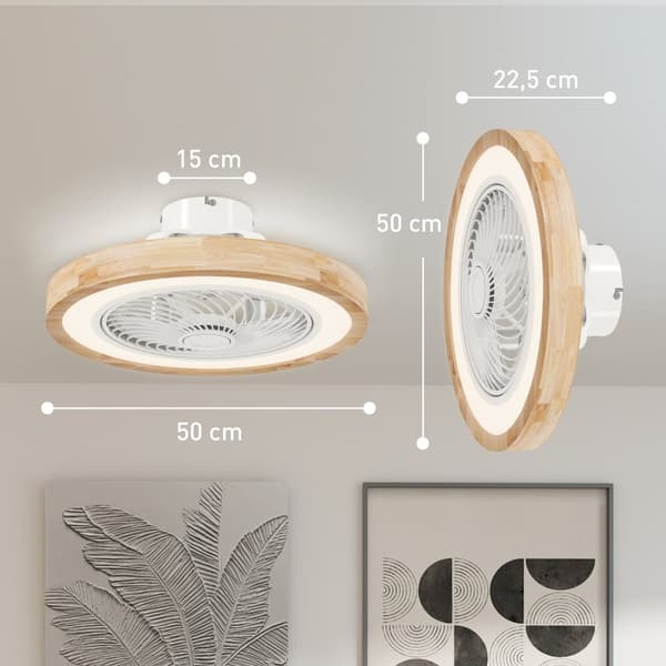Takvifte med belysning fjernkontroll LED vifte taklys dimbar med RGB farge, 6 hastigheter 40 W lampe med vifte, reversibel timer for soverom naturlig