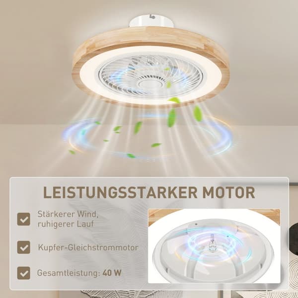 Takvifte med belysning fjernkontroll LED vifte taklys dimbar med RGB farge, 6 hastigheter 40 W lampe med vifte, reversibel timer for soverom naturlig