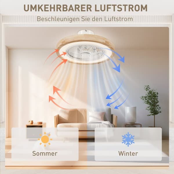 Takvifte med belysning fjernkontroll LED vifte taklys dimbar med RGB farge, 6 hastigheter 40 W lampe med vifte, reversibel timer for soverom naturlig