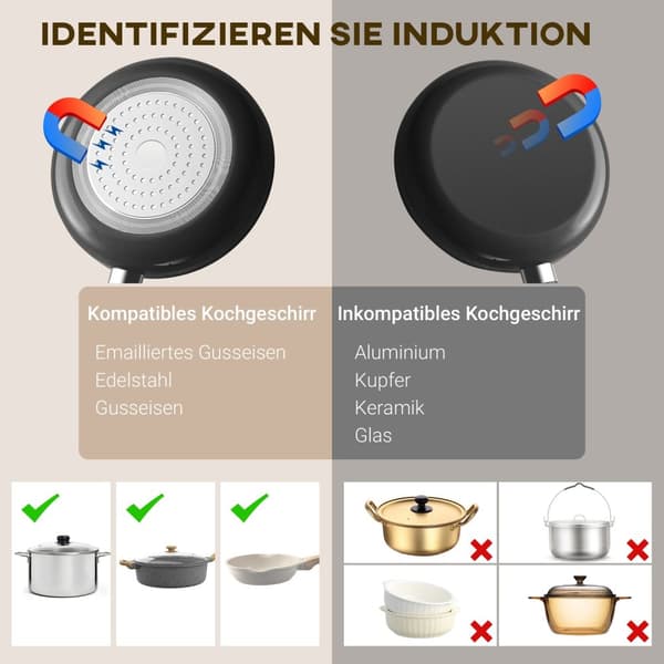 Induktioliesi liesi 2 levyinen kannettava induktioliesi 8 tehotasolla ja 10 lämpötilatasolla, 3500 W, lapsilukko, ajastin, musta |