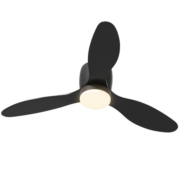 Loftsventilator med belysning og fjernbetjening 115 cm LED-lampe med ventilator, vendbar DC-motor, 3 blade, 3 lysfarver, 6 hastigheder, timer loftsven