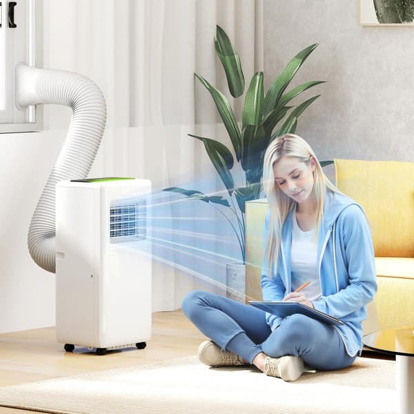 Mobilt klimaanlæg 3-i-1 klimaanlæg med køling, affugter, ventilator, udstødningsslange, 9000BTU automatisk luftkøler med fjernbetjening, timer, børnes