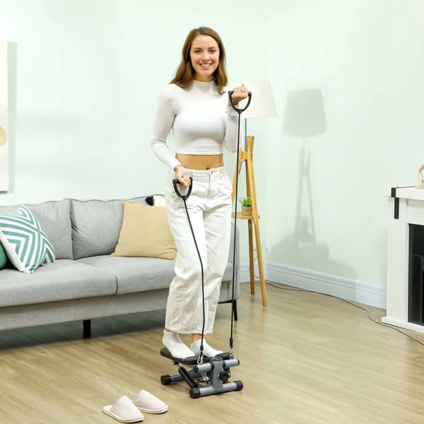 2 i 1 mini stepper til hjemmet med krafttove, op-ned sving stepper med LCD display, stepper hjemmetræner op til 100 kg til ben/arm træning, hjemmekont