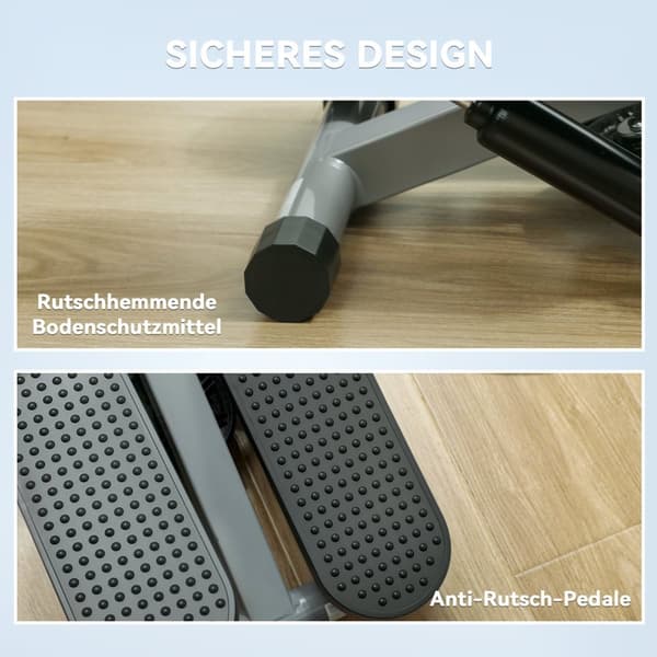 2 i 1 mini stepper til hjemmet med krafttove, op-ned sving stepper med LCD display, stepper hjemmetræner op til 100 kg til ben/arm træning, hjemmekont