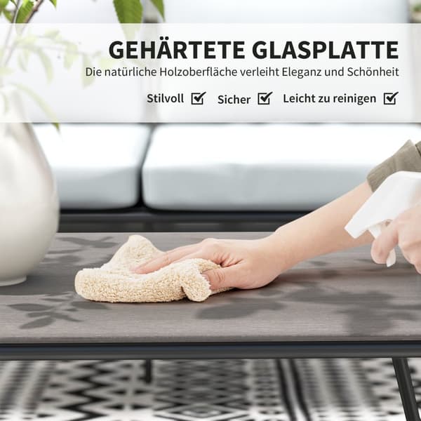 Hagemøbelsett laget av polyrattan salongsett med sofa lenestol bordputer værbestandig sittegruppe for 4 personer balkongmøbelsett hage salong terrasse