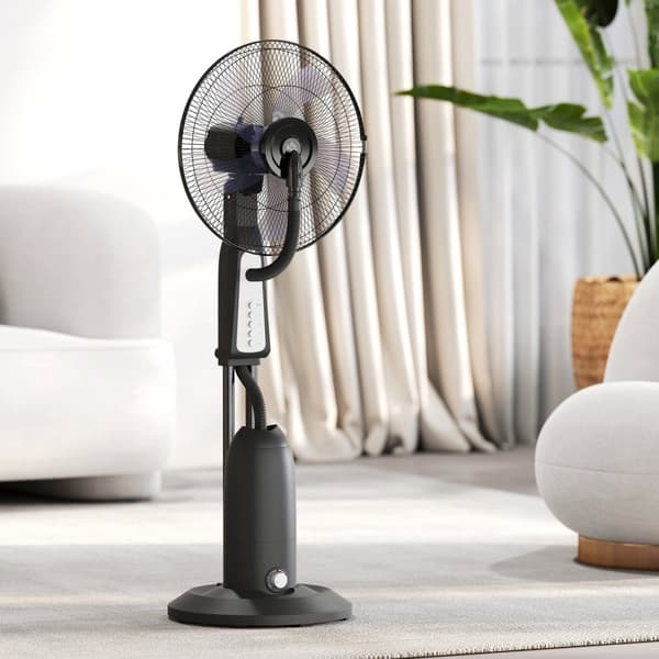 Vesijäähdytyspuhallin, jalustapuhallin säädettävällä suihkusumulla, 3 nopeutta, 3 L vesisäiliö, 75° värähtelevä, 90 W vesituuletin pyörillä, 125 cm |