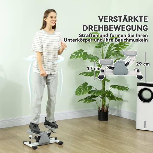 Mini stepper til hjemmet med LCD display, op-ned stepper med skridsikre pedaler, stepper hjemmetræner op til 100 kg, til bentræning, hjemmekontor fitn
