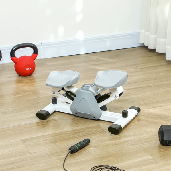 Mini stepper til hjemmet med LCD display, op-ned stepper med skridsikre pedaler, stepper hjemmetræner op til 100 kg, til bentræning, hjemmekontor fitn