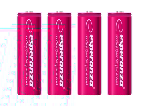 Esperanza oppladbare batterier Ni-Mh Aa 2000Mah 4stk. Rød