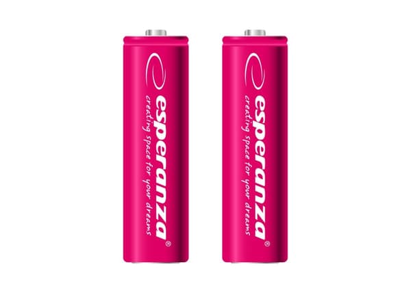 Esperanza oppladbare batterier Ni-Mh Aa 2000Mah 2stk. Rød