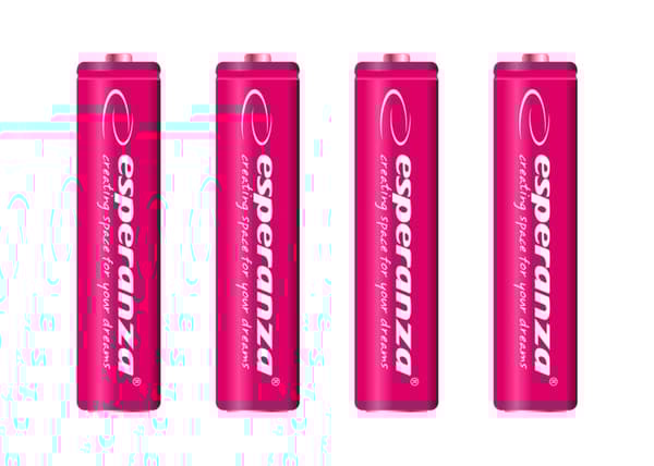 Esperanza oppladbare batterier Ni-Mh Aaa 1000Mah 4stk. Rød