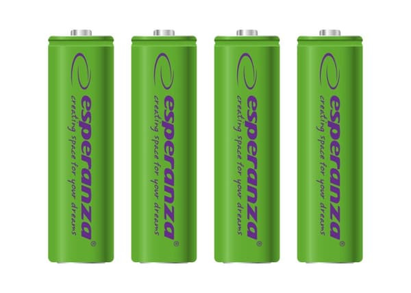 Esperanza oppladbare batterier Ni-Mh Aa 2000Mah 4stk. Grønn